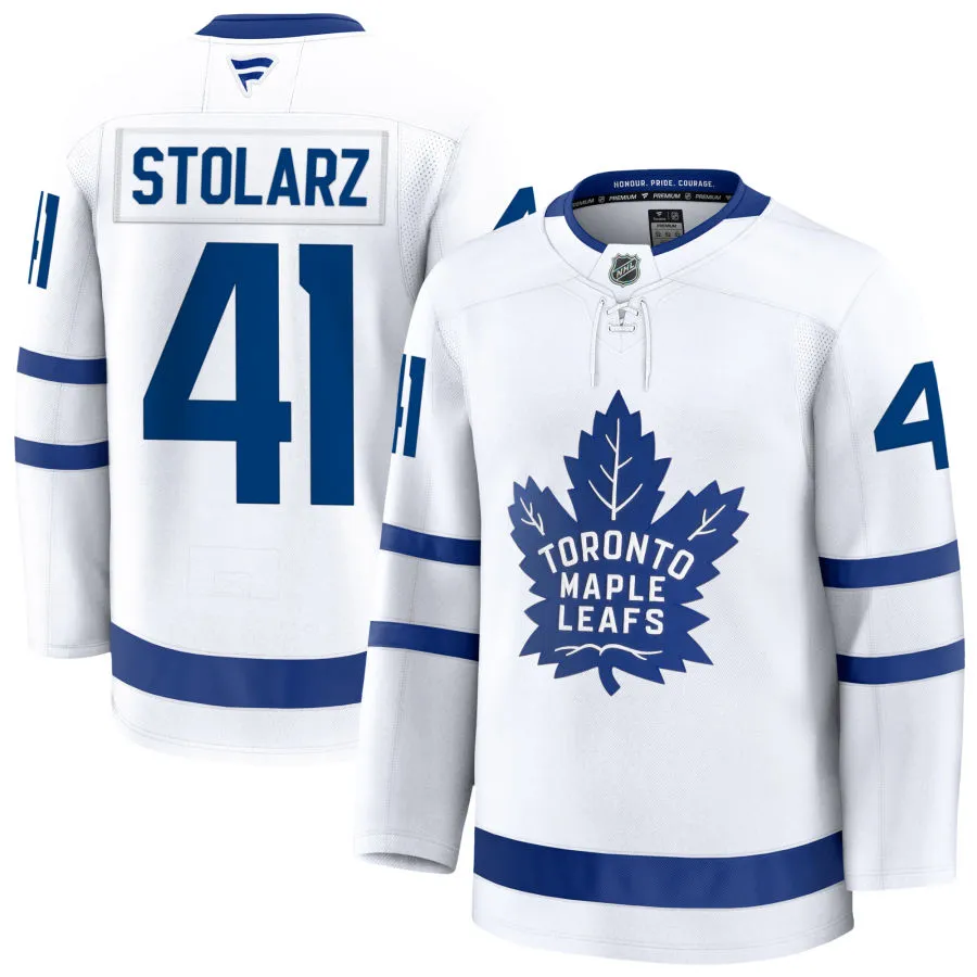 Men's Toronto Maple Leafs #41 Anthony Stolarz Fanatics Away White Player Jersey